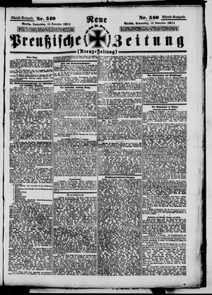 Neue preußische Zeitung vom 16.11.1911