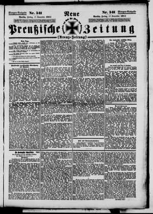 Neue preußische Zeitung vom 17.11.1911