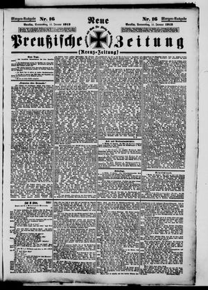 Neue preußische Zeitung vom 11.01.1912