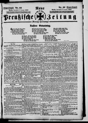 Neue preußische Zeitung vom 27.01.1912