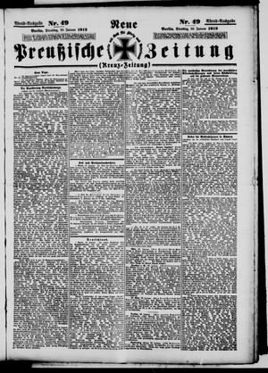 Neue preußische Zeitung vom 30.01.1912