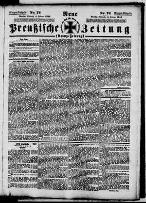 Neue preußische Zeitung vom 14.02.1912