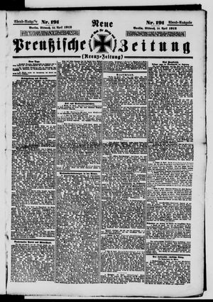 Neue preußische Zeitung vom 24.04.1912