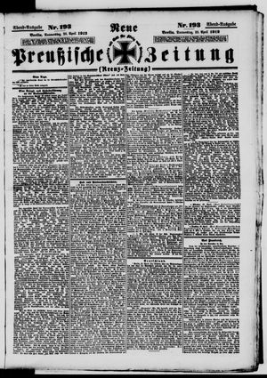 Neue preußische Zeitung vom 25.04.1912