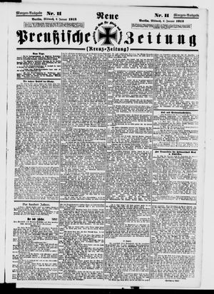 Neue preußische Zeitung vom 08.01.1913
