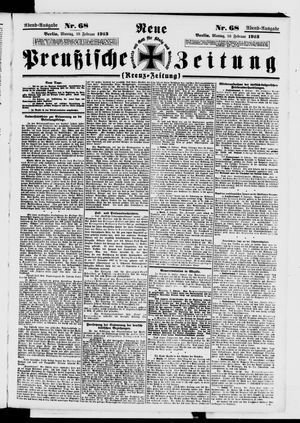 Neue preußische Zeitung vom 10.02.1913