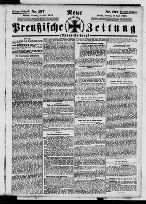 Neue preußische Zeitung vom 29.04.1913