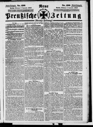 Neue preußische Zeitung vom 17.09.1913