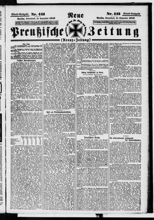 Neue preußische Zeitung vom 20.09.1913
