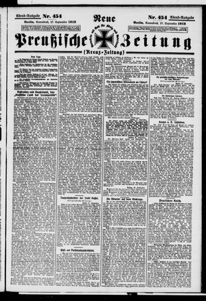 Neue preußische Zeitung vom 27.09.1913