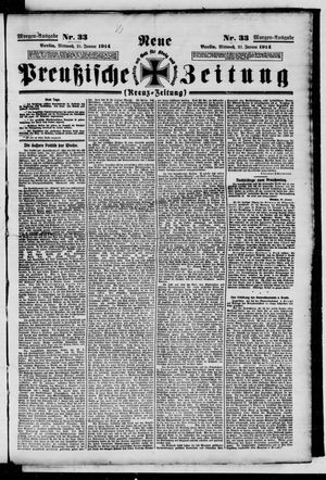 Neue preußische Zeitung on Jan 21, 1914