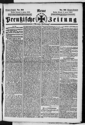 Neue preußische Zeitung vom 25.02.1914