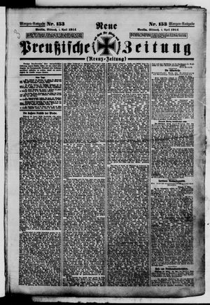 Neue preußische Zeitung vom 01.04.1914