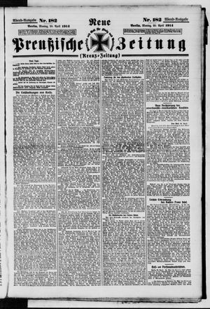 Neue preußische Zeitung vom 20.04.1914