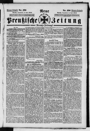 Neue preußische Zeitung vom 25.04.1914