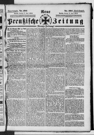 Neue preußische Zeitung vom 27.04.1914
