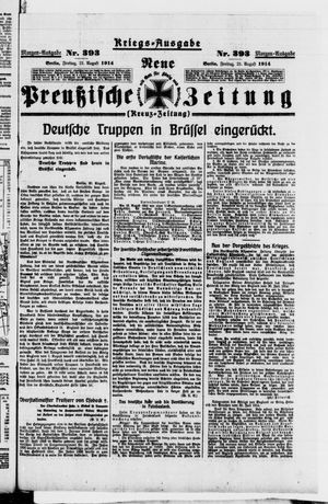 Neue preußische Zeitung vom 21.08.1914