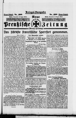 Neue preußische Zeitung vom 29.08.1914