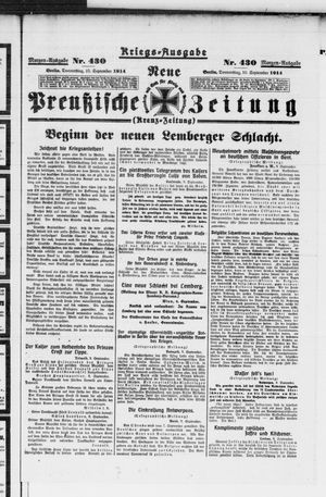 Neue preußische Zeitung vom 10.09.1914