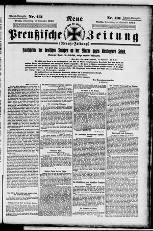 Neue preußische Zeitung vom 10.09.1914