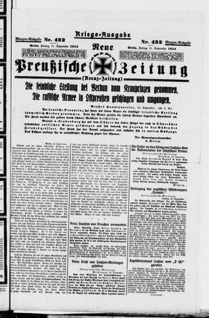Neue preußische Zeitung vom 11.09.1914
