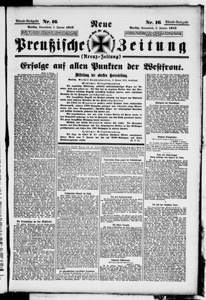 Neue preußische Zeitung on Jan 9, 1915