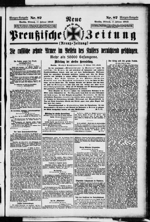 Neue preußische Zeitung vom 17.02.1915