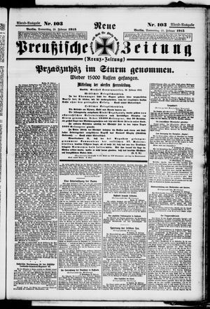 Neue preußische Zeitung vom 25.02.1915