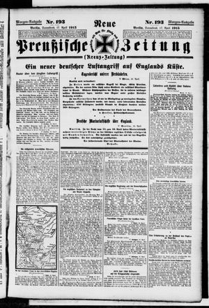 Neue preußische Zeitung vom 17.04.1915