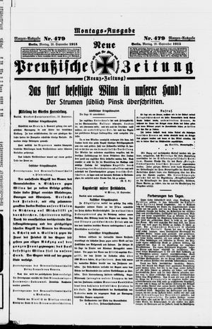 Neue preußische Zeitung vom 20.09.1915