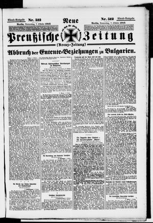 Neue preußische Zeitung vom 07.10.1915
