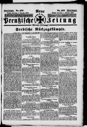 Neue preußische Zeitung vom 11.11.1915