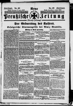 Neue preußische Zeitung vom 27.01.1916
