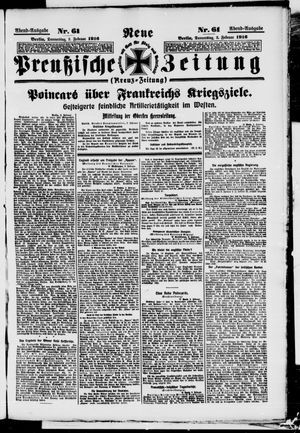 Neue preußische Zeitung vom 03.02.1916