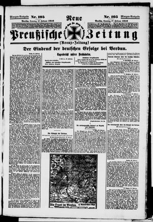 Neue preußische Zeitung vom 27.02.1916
