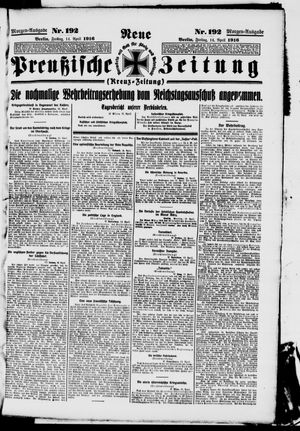 Neue preußische Zeitung vom 14.04.1916