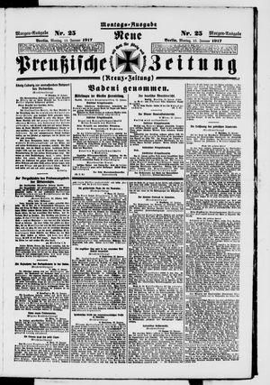 Neue preußische Zeitung vom 15.01.1917