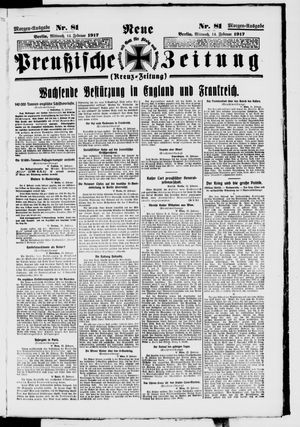 Neue preußische Zeitung vom 14.02.1917