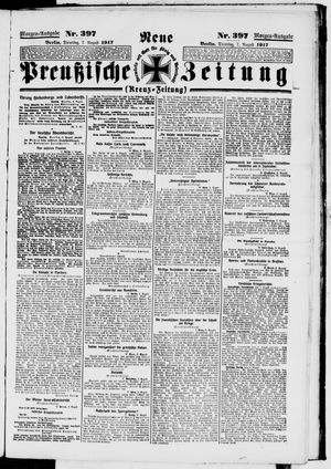 Neue preußische Zeitung vom 07.08.1917