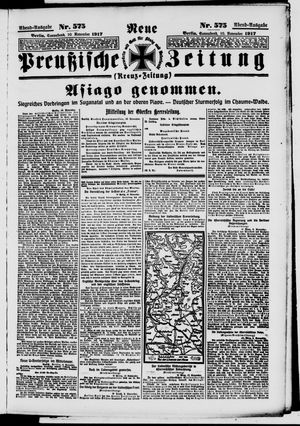 Neue preußische Zeitung on Nov 10, 1917