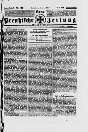 Neue preußische Zeitung vom 03.02.1918