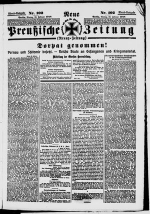 Neue preußische Zeitung vom 25.02.1918