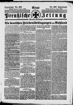 Neue preußische Zeitung vom 27.02.1918
