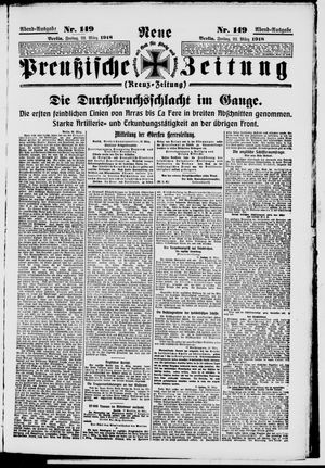 Neue preußische Zeitung vom 22.03.1918