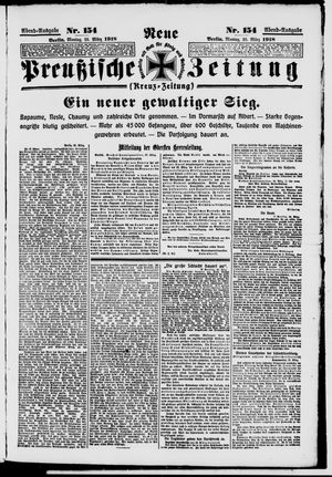 Neue preußische Zeitung vom 25.03.1918
