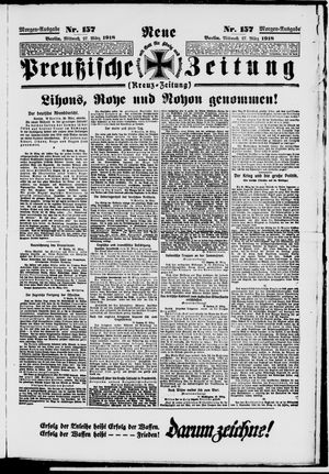 Neue preußische Zeitung vom 27.03.1918