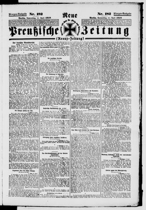 Neue preußische Zeitung vom 11.04.1918