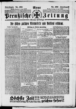 Neue preußische Zeitung vom 16.04.1918