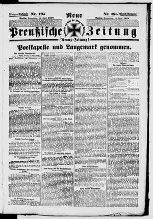 Neue preußische Zeitung vom 18.04.1918