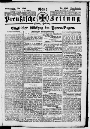 Neue preußische Zeitung vom 18.04.1918